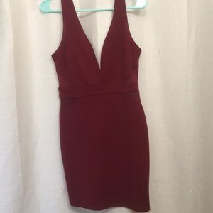 Lulus deep red cocktail dress